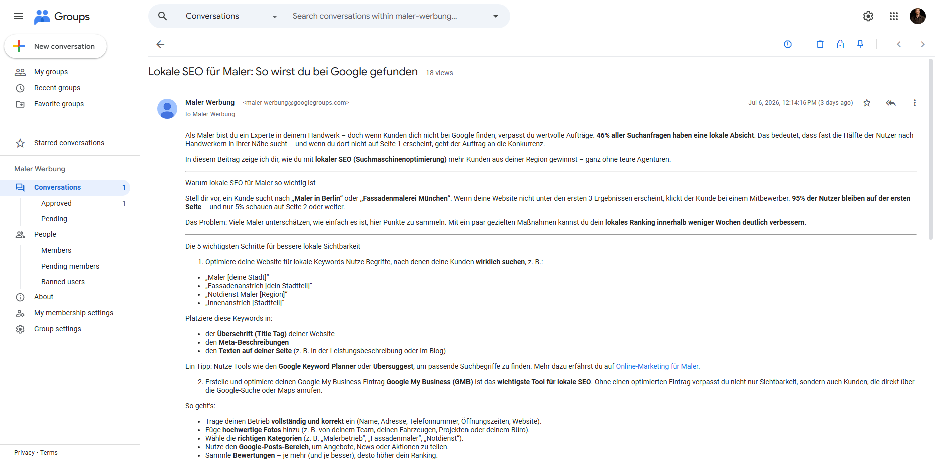 Werbung, die Malerbetriebe zum Strahlen bringt